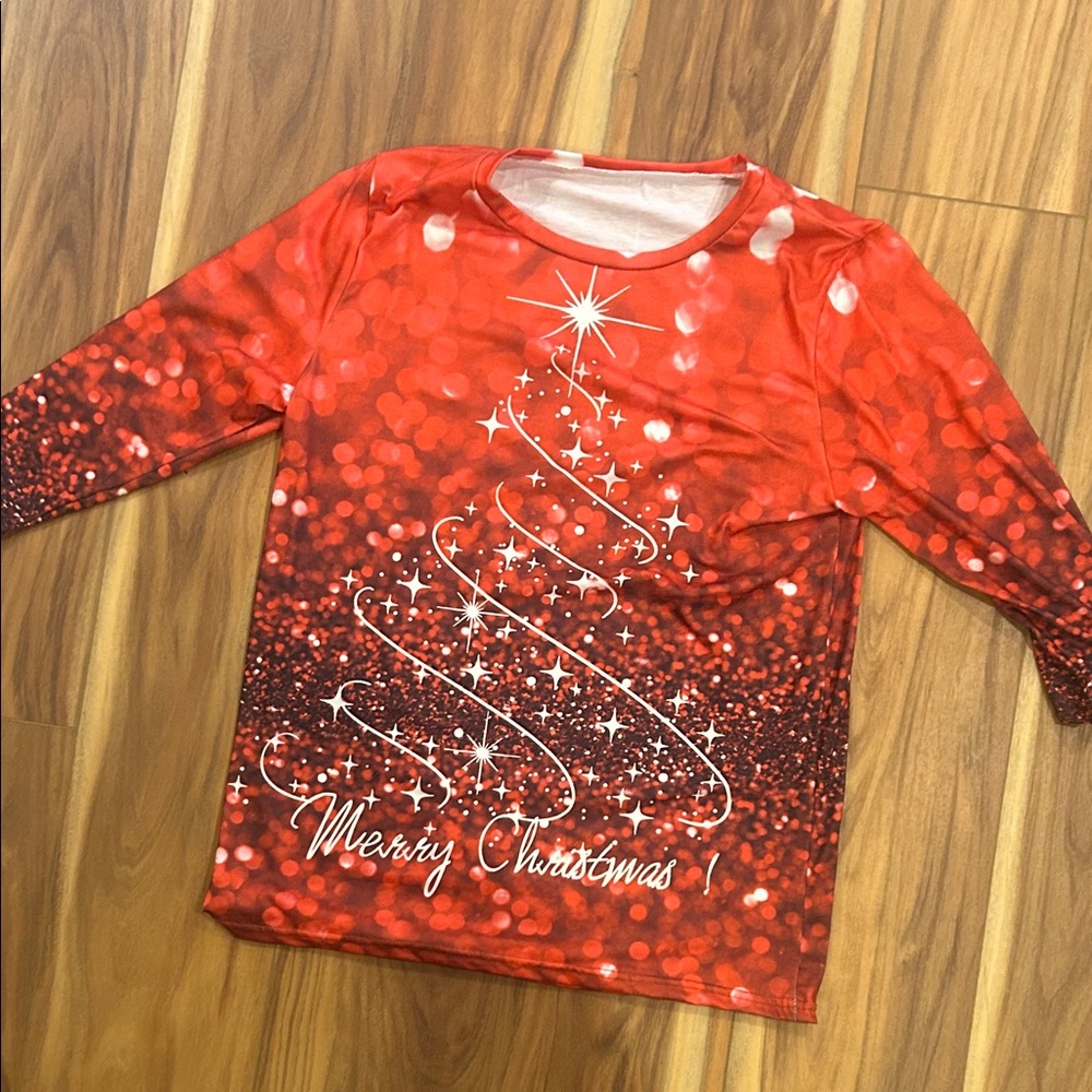 Red Christmas Tree Long Sleeve Shirt